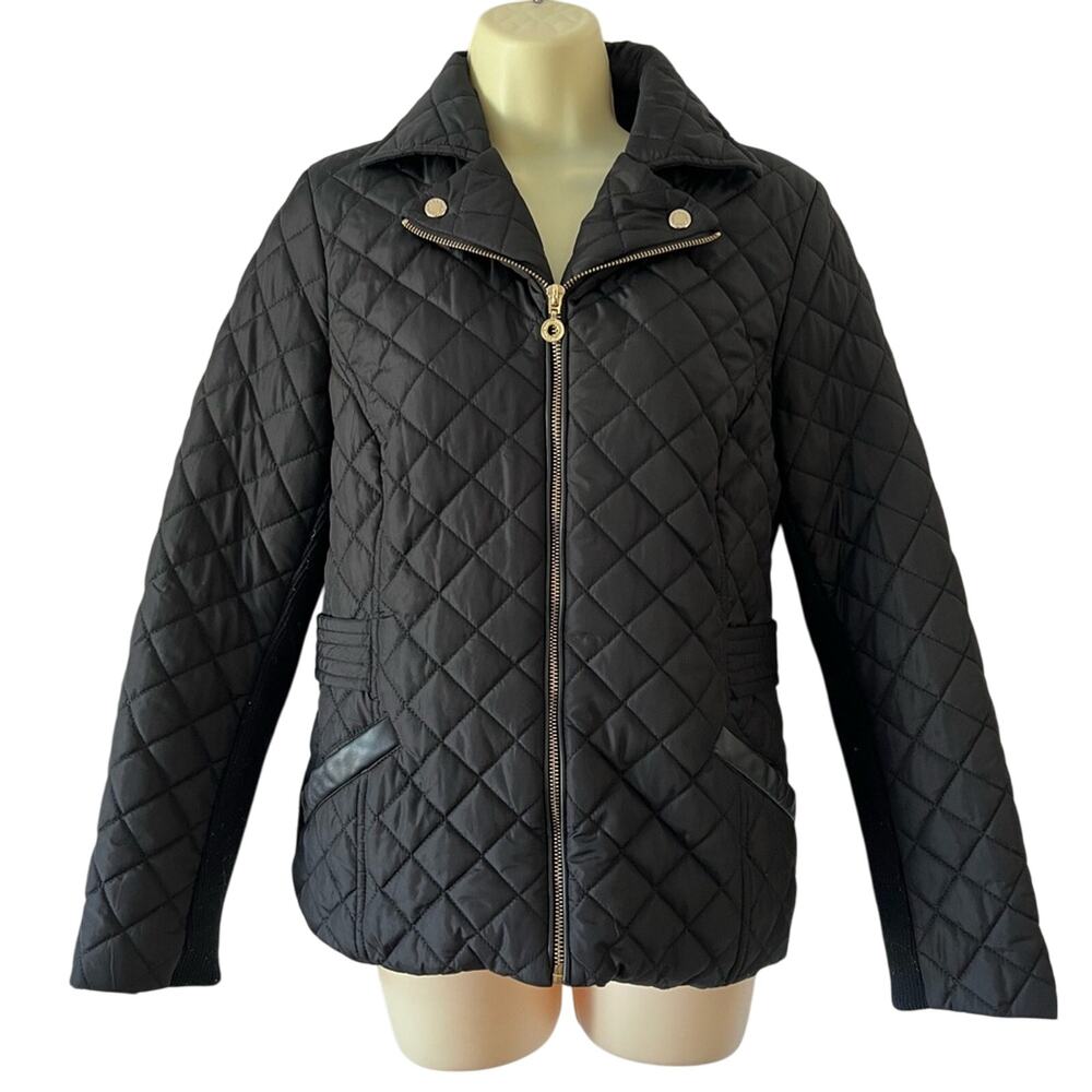 Marc New York Black Quilted /Sweater Knit Winter Jacket Coat Womens Size Small